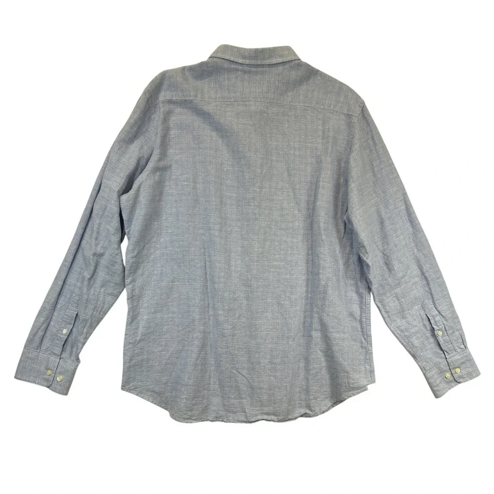 Banana Republic Shirt Mens XL Light Blue Linen Blend Button Down Long Sleeve‎